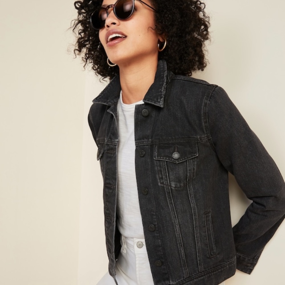 ON Black Rinse Distressed Denim Jacket Med Petite